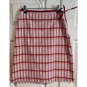 Cherokee Y2k VTG Red Plaid Skirt Gingham Cottagecore Checkered Cotton